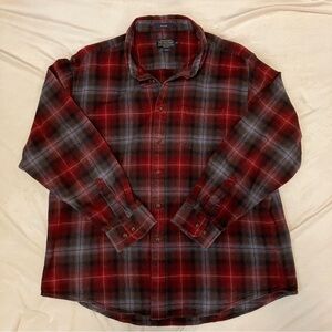 Pendleton Cabincore Red Plaid Flannel Shirt Men’s Work Shirt Size XL